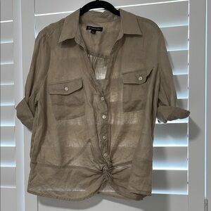 Women’s Beige Button-Up Shirt